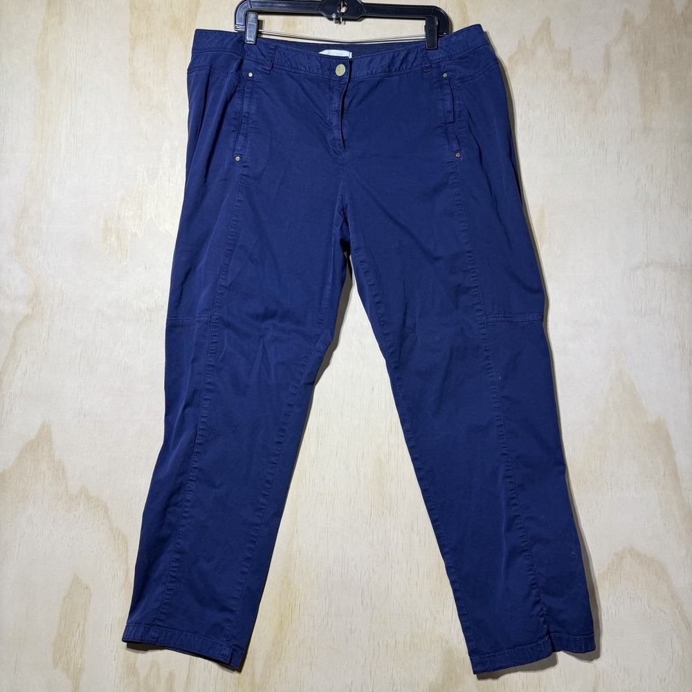 Chico's Women's Navy Utility Cargo Pants Size 25 Pull On Stretch Casual Travel